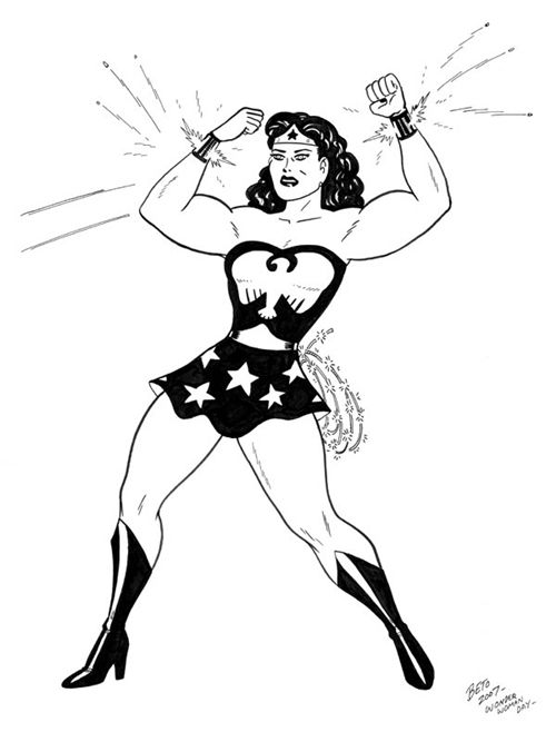 500x658 Gilbert Hernandez Drawing Wonder Woman