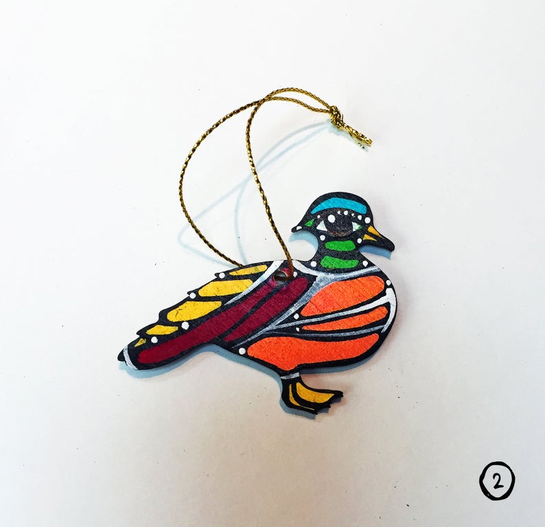 794x767 Duck Ornament Handmade And Hand Painted Duck Wood Hanging Etsy