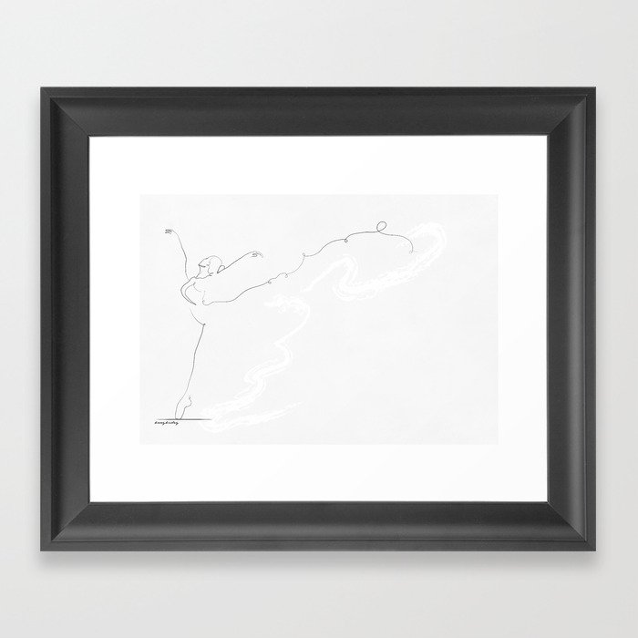 700x700 Essence Ii', Dancer Line Drawing Framed Art Print
