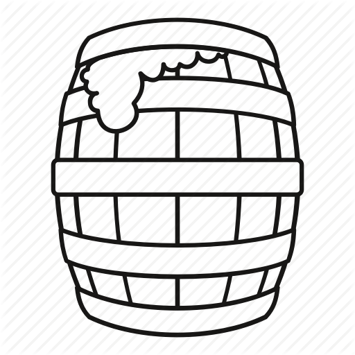 512x512 Barrel, Beer, Drawn, Line, Outline, Vintage, Wood Icon