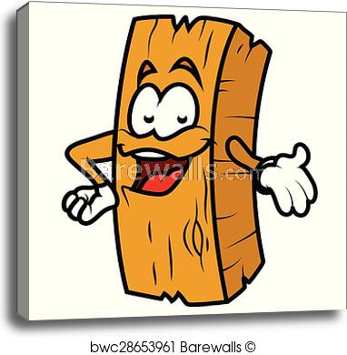 382x390 Presenting Cartoon Wood Log Vector, Canvas Print Barewalls