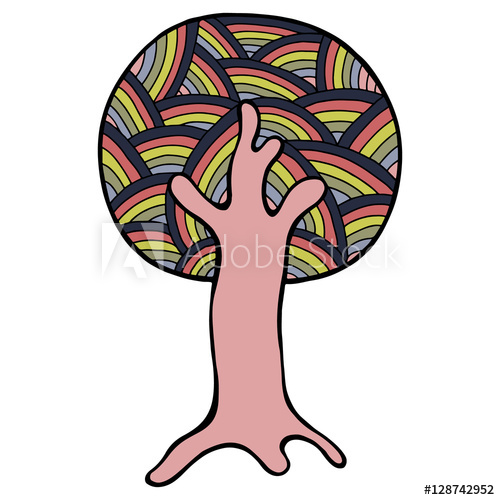 500x500 Vector Hand Drawn Illustration, Decorative Ornamental Stylized