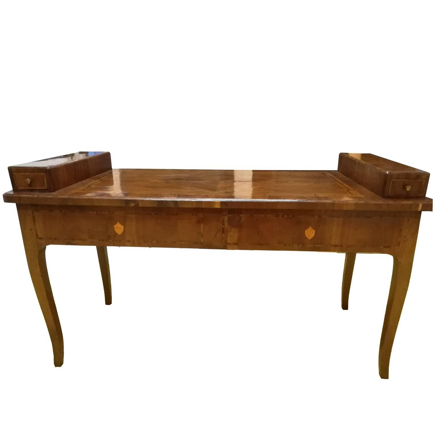 1508x1508 Mid Century Olive Root Wood Antique Italian Desk