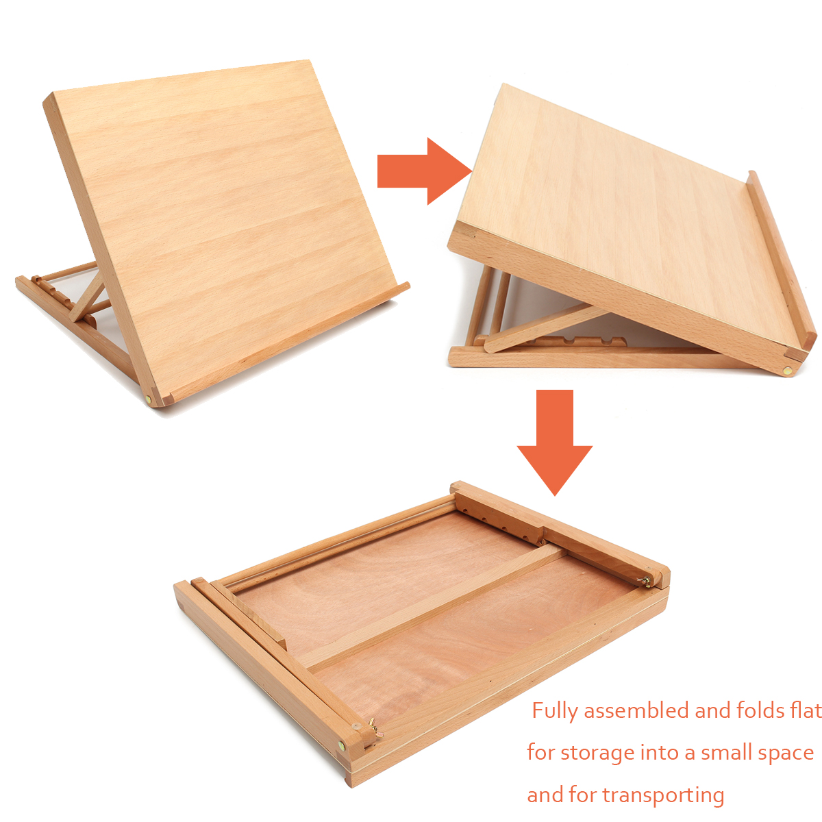 1200x1200 Adjustable Beech Wood Drawing Storage Board Fold Flat Sketching