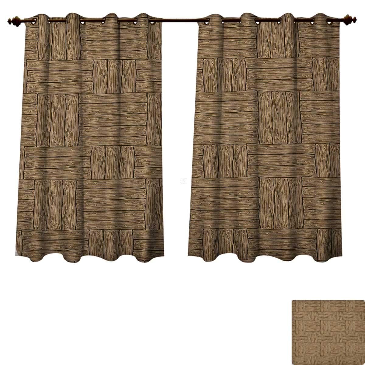 1200x1200 Rustic Bedroom Thermal Blackout Curtains Wooden