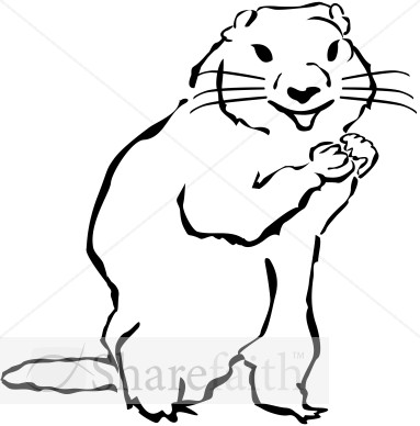 383x388 Groundhog Wildlife Clipart