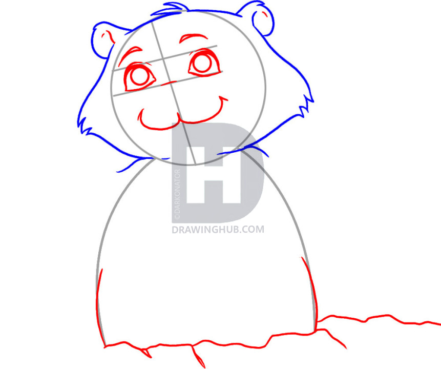861x720 How To Draw A Groundhog, Step