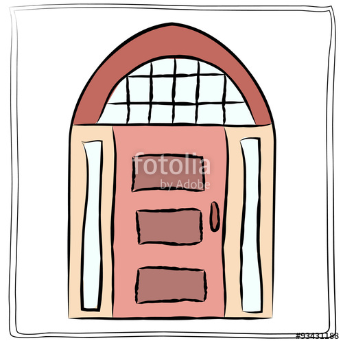 500x500 Old Door Icon, Isolated Illustration Vector Close Up Wooden Door