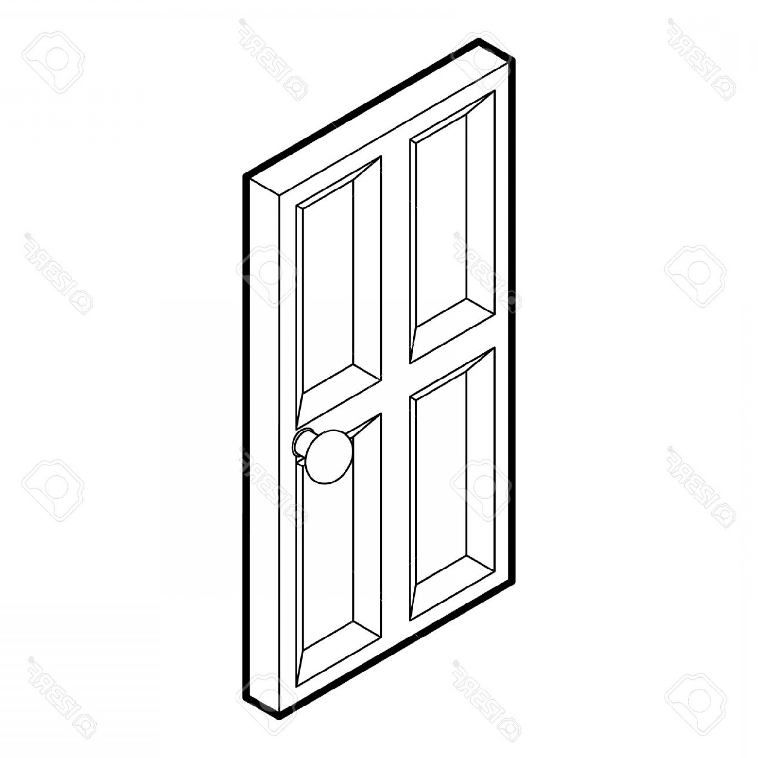 1560x1560 Photostock Vector Wooden Door Icon Outline Illustration Of Door