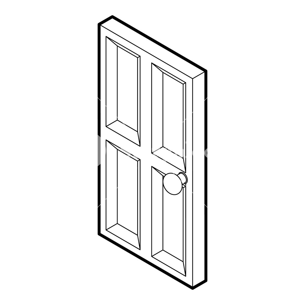 1000x1000 wooden door icon outline illustration of door wooden door icon