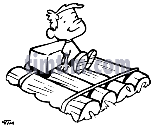 529x436 Free Drawing Of Rafting Boy Bw From The Category Boat Sail