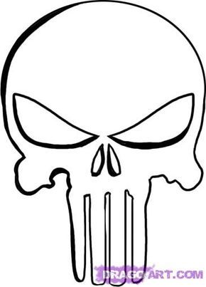 290x403 how to draw the punisher skull step dougs stuff punisher