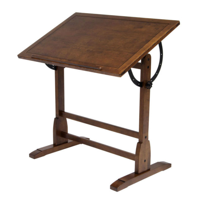 640x640 Vintage Drafting Table Drawing Rustic Oak Wood Desk Architect