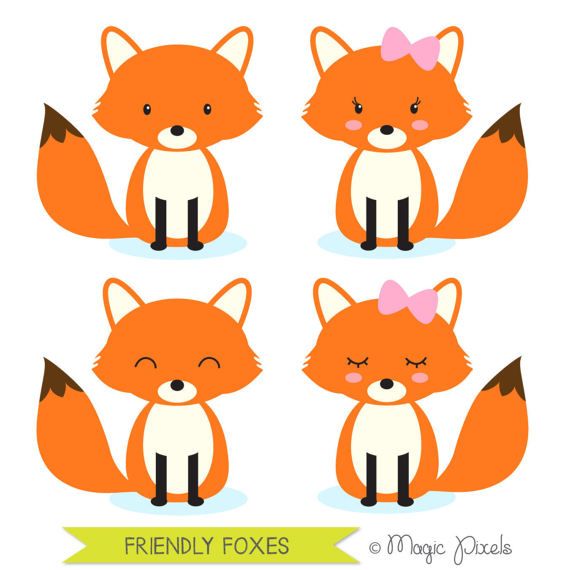 570x570 Fox Clipart, Woodland Animals Clipart, Forest Animals Clipart
