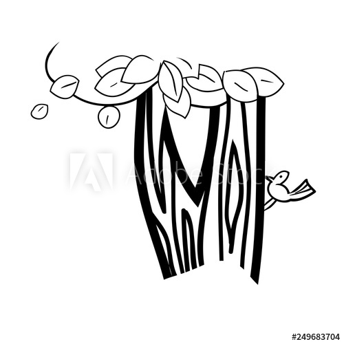 500x500 Vector Drawing, Woodpecker On A Tree Branch, Graphic Image