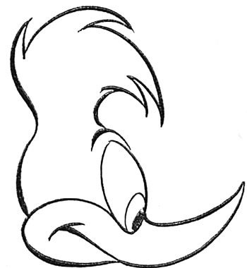 350x380 how to draw woody woodpecker with easy step
