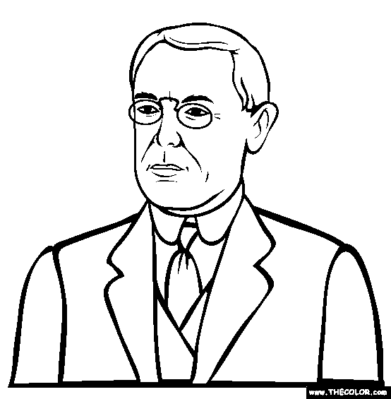 554x565 Woodrow Wilson Online Coloring Page