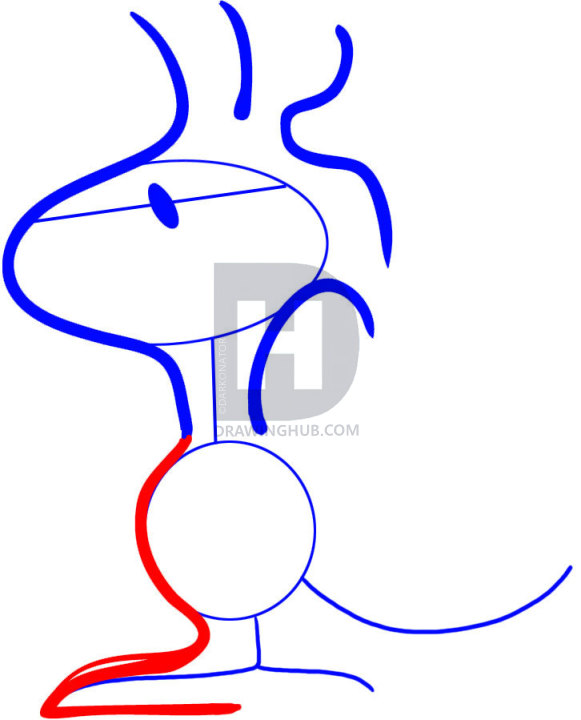 581x720 How To Draw Woodstock, Step