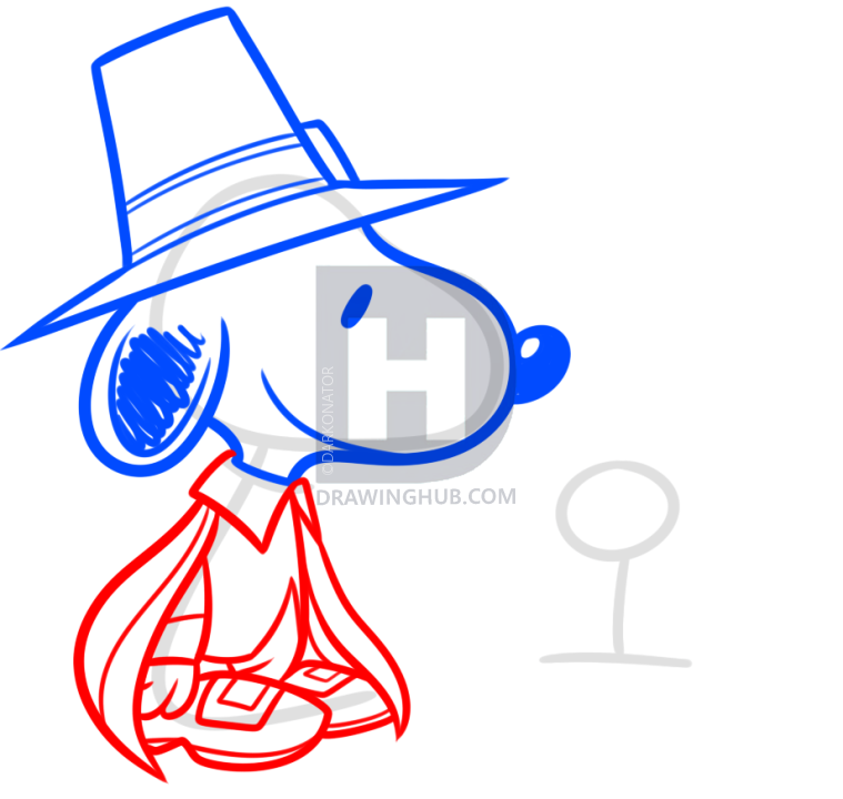 759x720 Thanksgiving Snoopy And Woodstock Drawing Lesson, Step