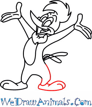 300x350 how to draw woody woodpecker