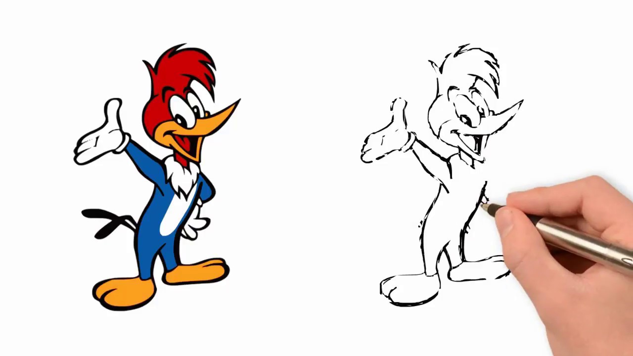 1280x720 we drawing how to draw woody woodpecker step