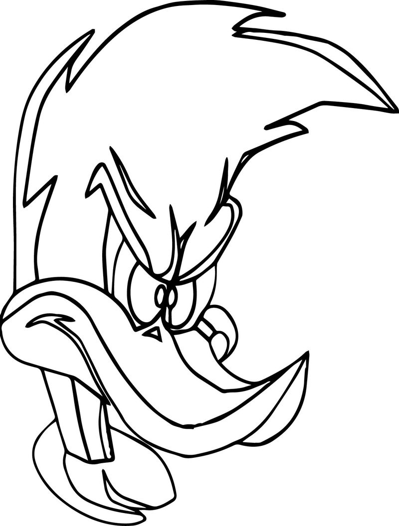 800x1056 Woody Woodpecker Angry Face Coloring Page