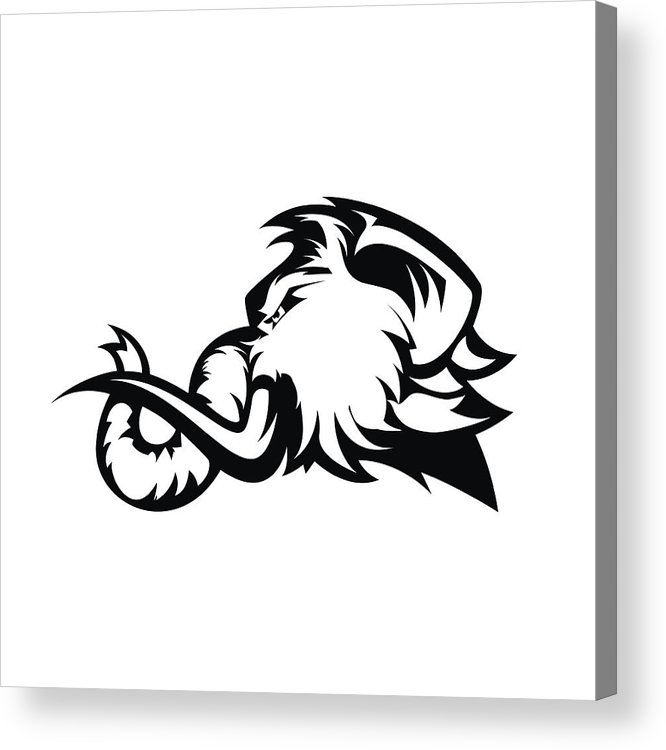 666x750 Furious Woolly Mammoth Head Sport Vector Icon Concept Isolated