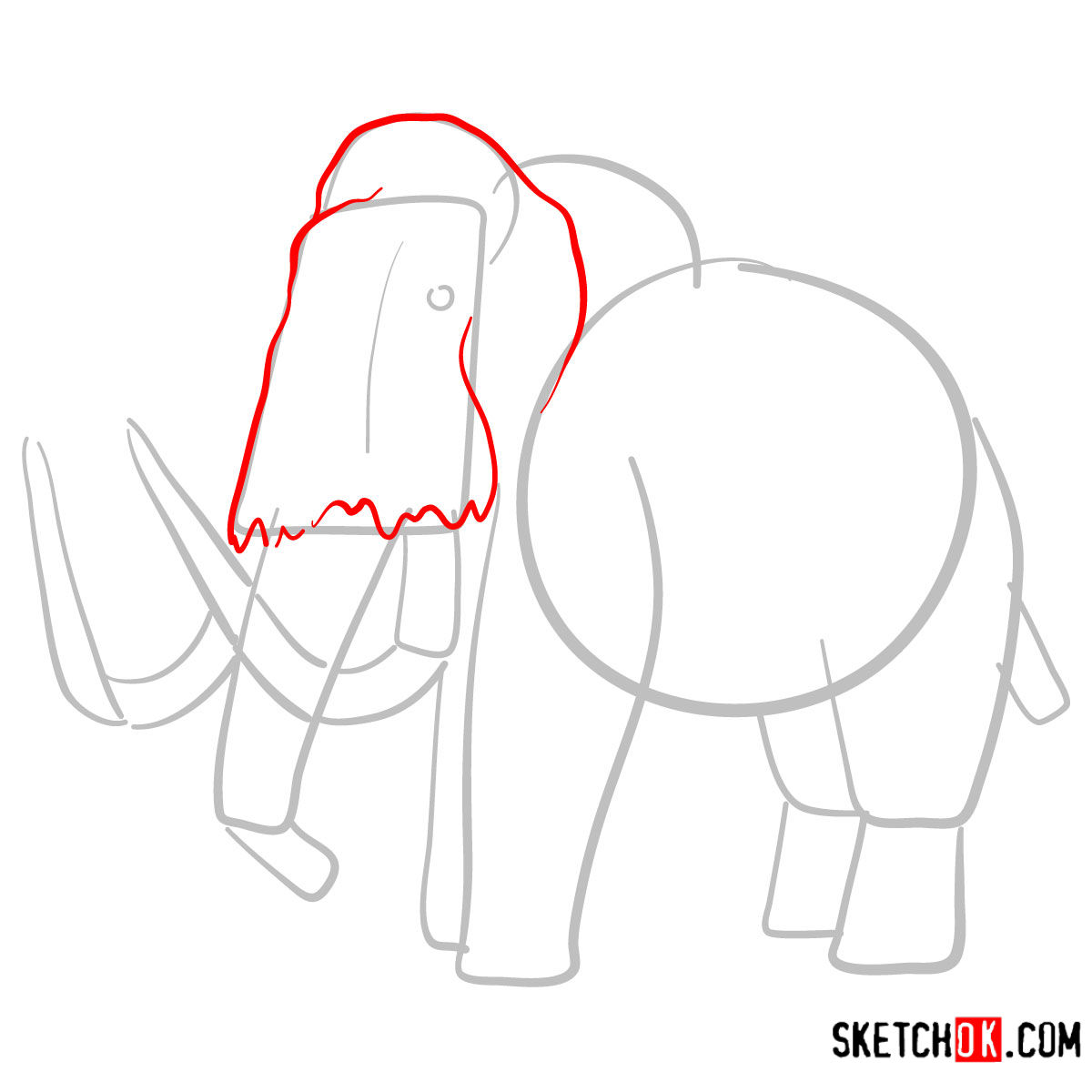 1200x1200 How To Draw A Woolly Mammoth Extinct Animals