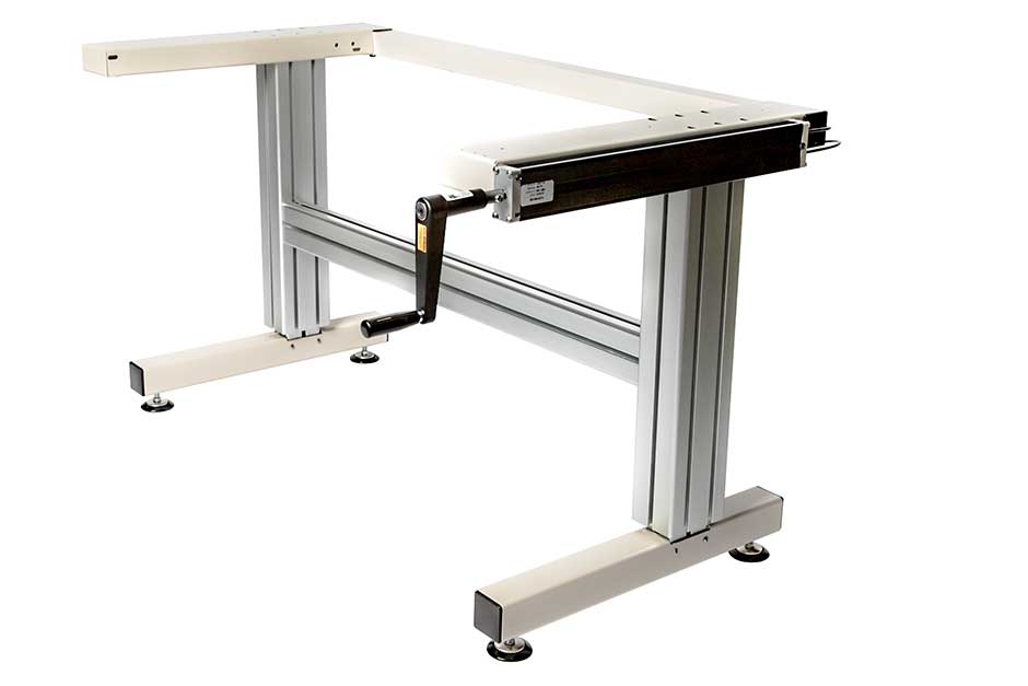 940x627 cantilever hand crank adjustable height work table frame