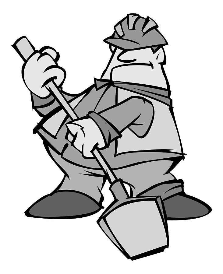 732x900 Construction Worker Drawing