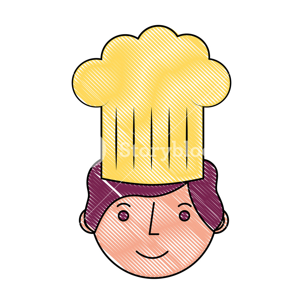 1000x1000 Chef Man Professional Worker Face Character Vector Illustration