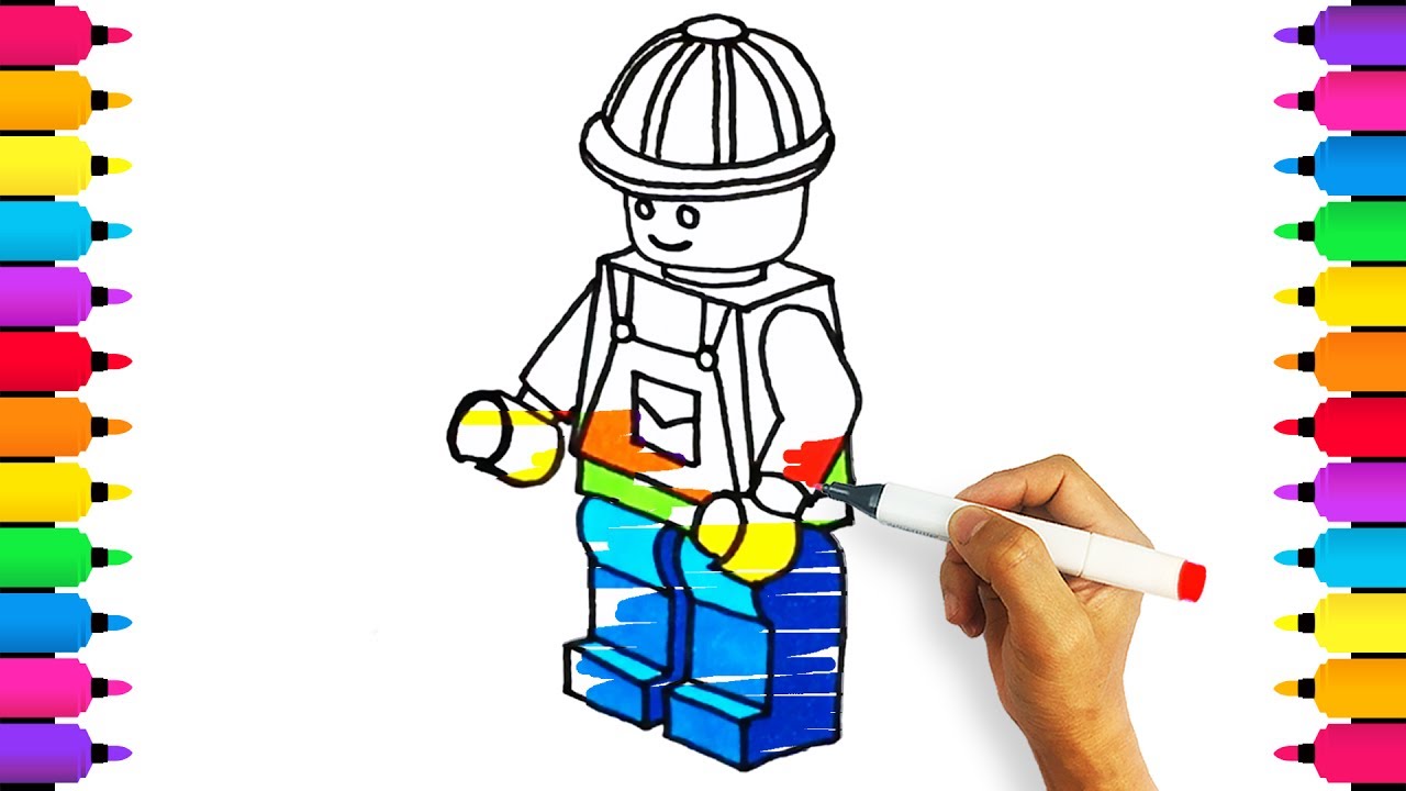 1280x720 Coloring For Kids, How To Draw A Lego City Workers
