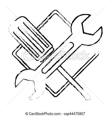 450x470 Repair Workshop Emblem Icon Image Vector Illustration Design