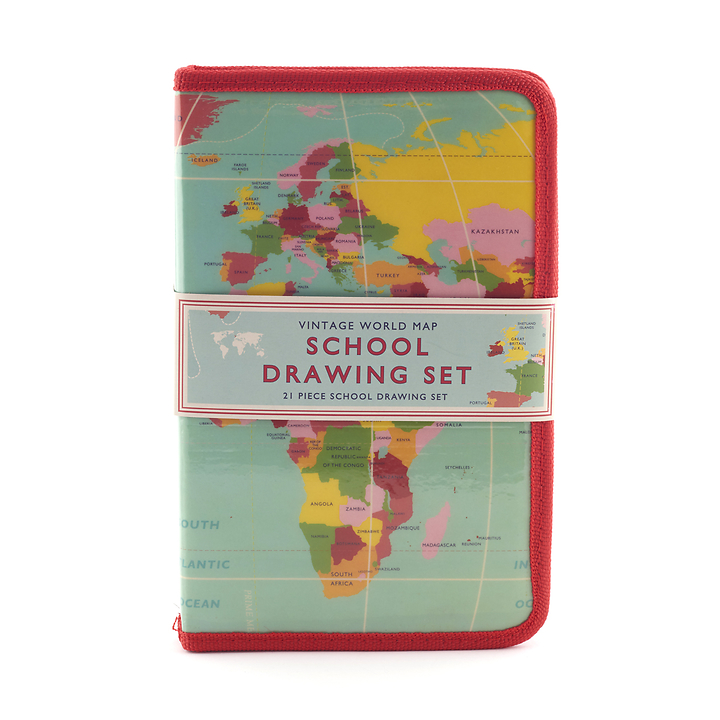 720x720 World Map School Drawing Set