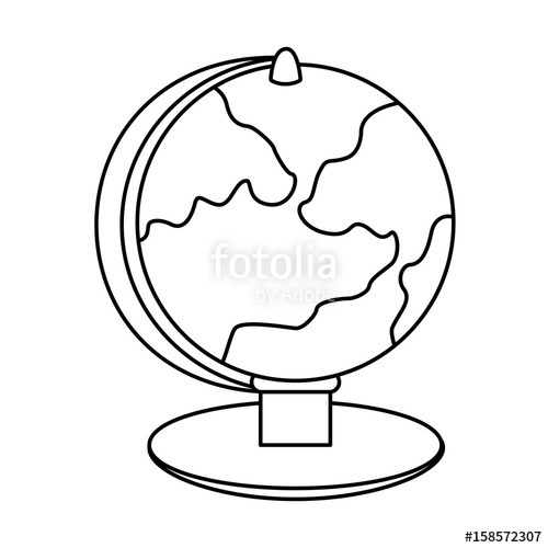 500x500 World Map Icon Image Vector Illustration Design Black Line Stock