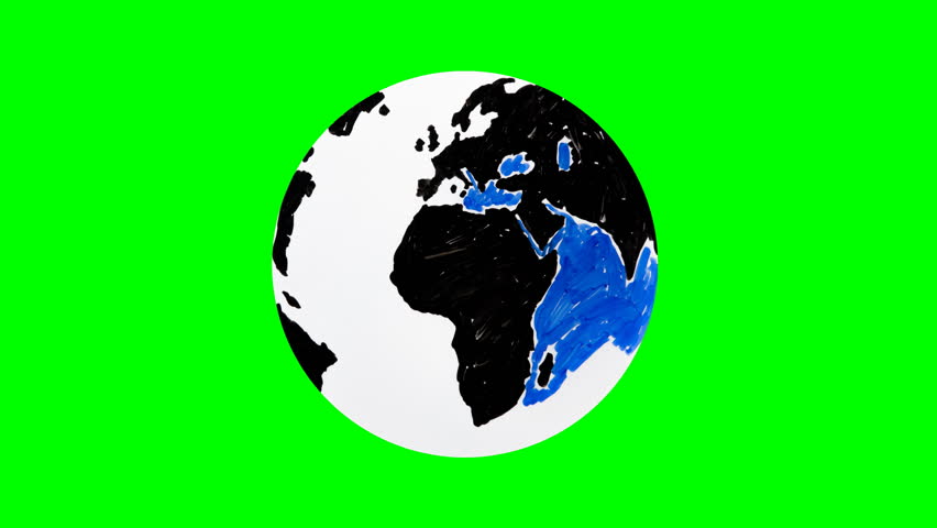 852x480 Hand Drawing Of World Globe Stock Footage Video
