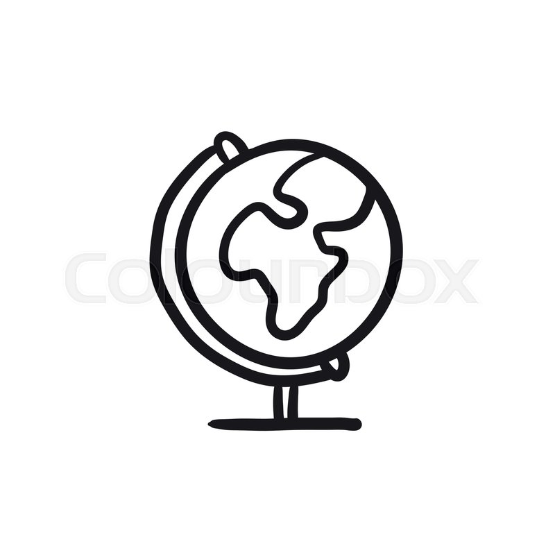 800x800 World Globe On Stand Vector Sketch Stock Vector Colourbox