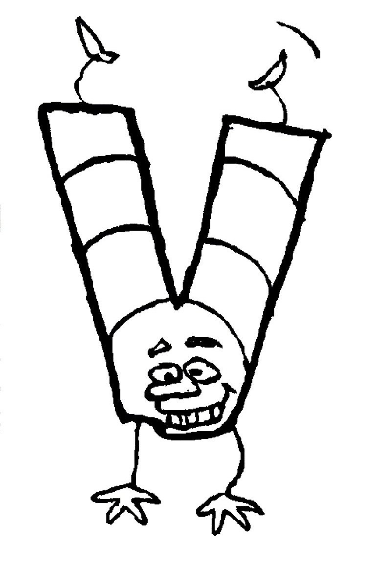 775x1160 Download Funky Letter V With Hands And Legs Alphabet World