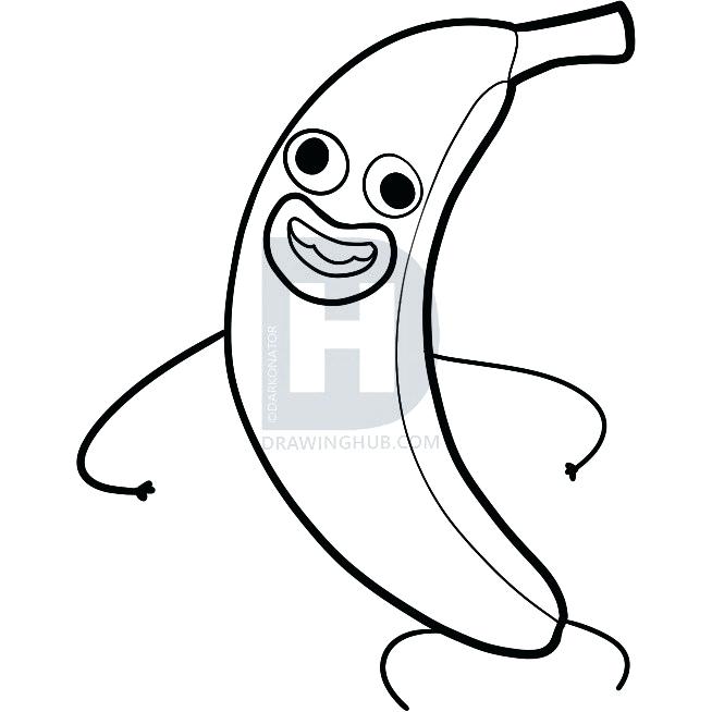 654x654 Drawing Of Banana Continuous Line Drawing Of Bananas Drawing