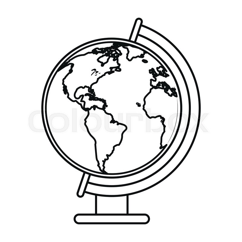 800x800 Globe World Map Thin Line Vector Stock Vector Colourbox