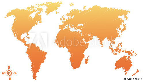 500x286 Drawing World Map On A White Background