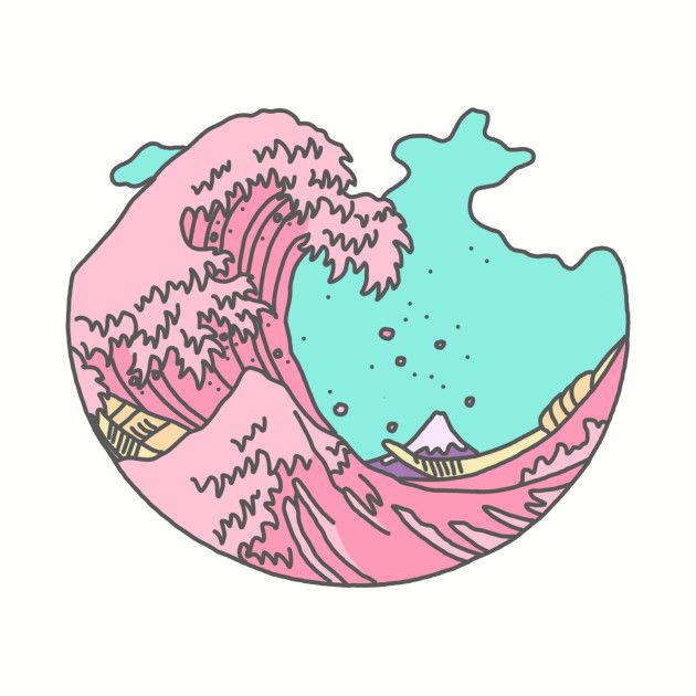 630x630 Japanese Pastel Kawaii Anime Meme Surf Beach Wave T Shirt