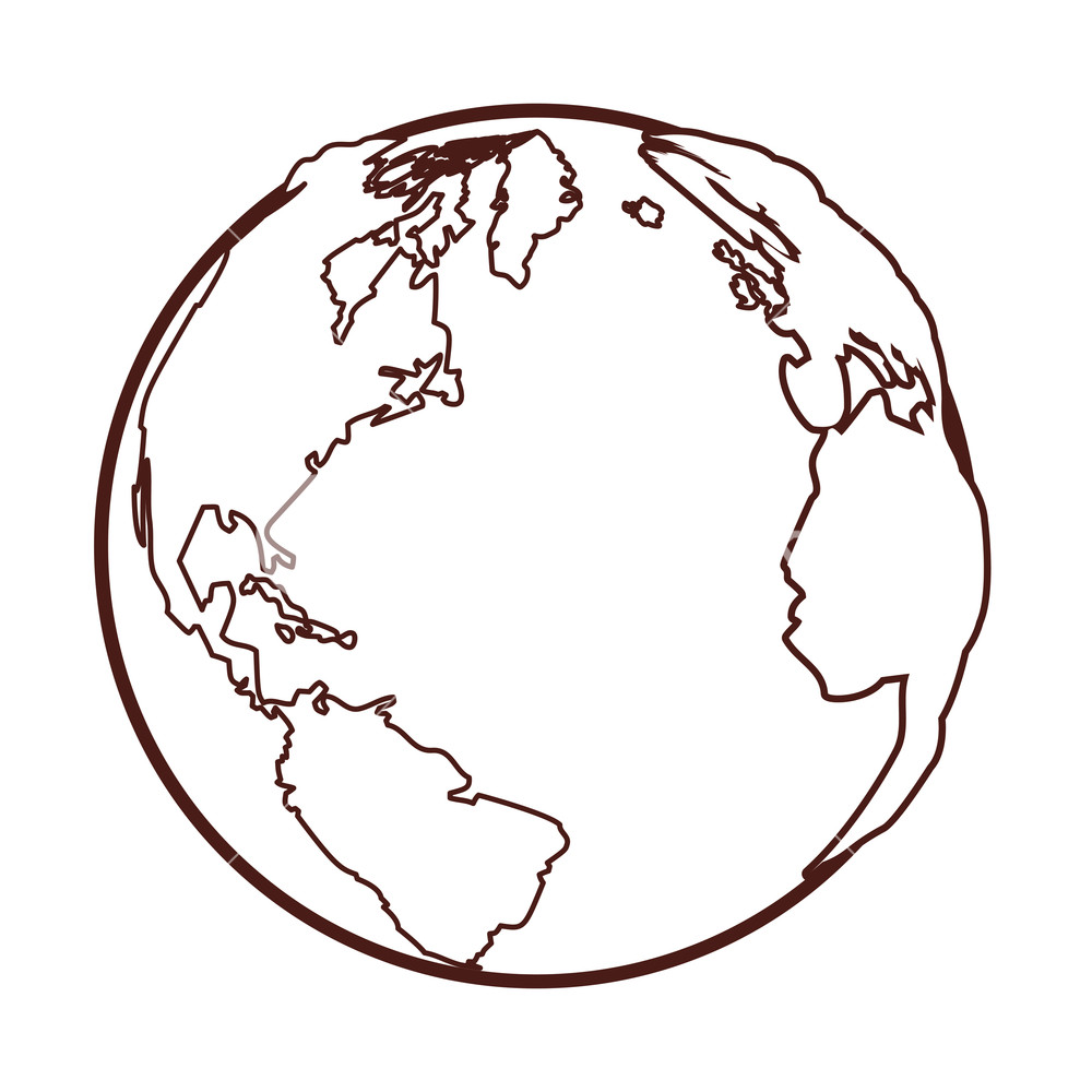 1000x1000 World Map Globe Cartoon Vector Illustration Graphic Design Royalty