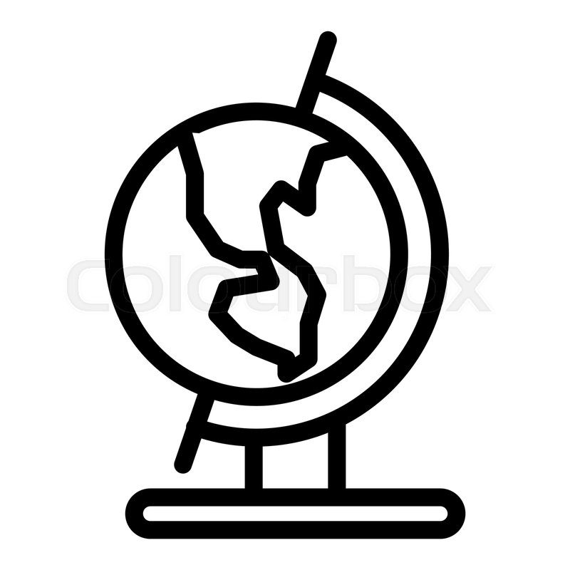 800x800 Table Globe Line Icon Desk Globe Stock Vector Colourbox