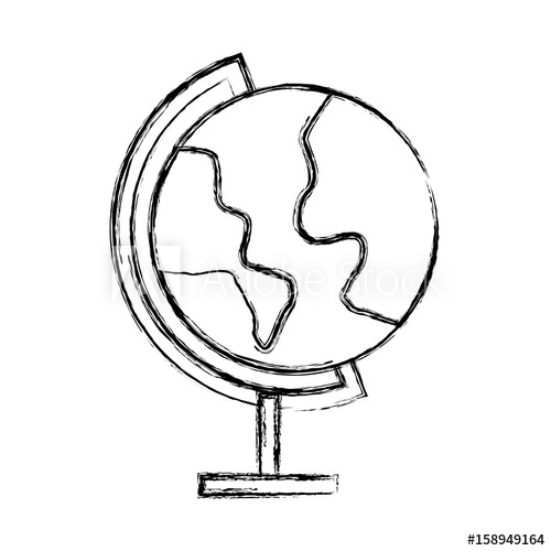 500x500 Sketch Draw World Map Cartoon Vector Graphic Design