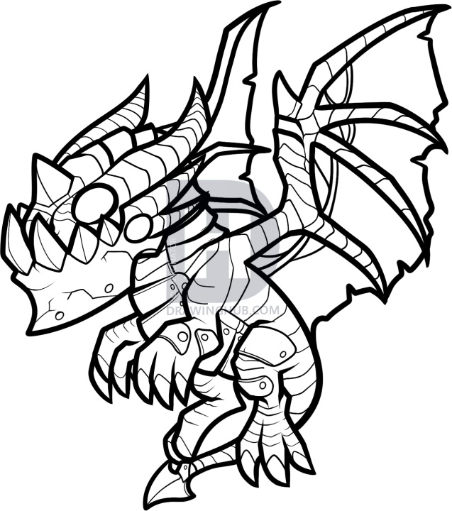 637x720 How To Draw Baby Deathwing, Lil Deathwing, Step