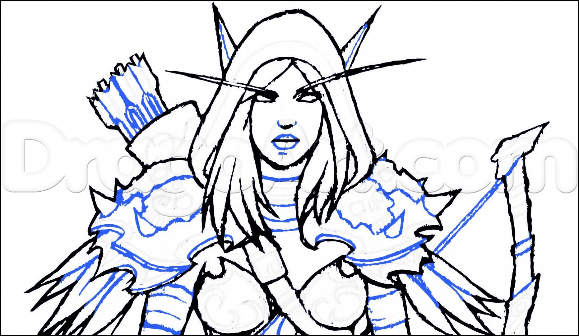 1862x1080 Step How To Draw Sylvanas Windrunner From World Of Warcraft