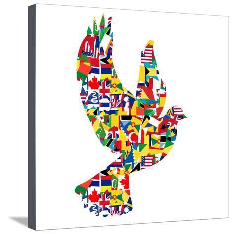 473x474 Peace Concept With Dove Made Of World Flags Prints