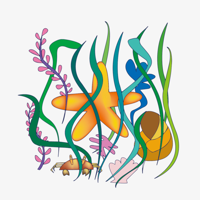 650x651 Underwater World Hand Painted Vector Decoration Image