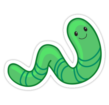 375x360 Cute Cartoon Green Worm Sticker Art Gusano Dibujo, Dibujos